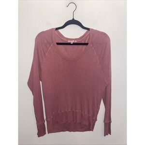 Anthropologie Sundry Oversized Pink Thermal Top Women's Size 1‎
